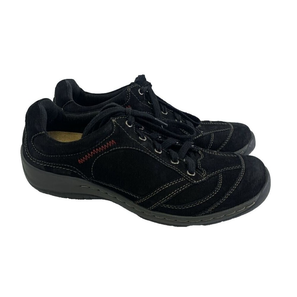 Earth Flora Black Nubuck Sneaker Comfort Lace Up Active Insert Womens Size 7.5